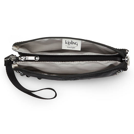 Kipling Creativity Extra Large Metallic Wristlet Väska Svarta | SE 1151JP